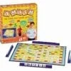 A board game with a man standing next to the box.