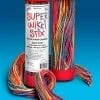 A tube of yarn with a bunch of different colored cords