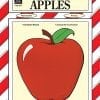A red apple is shown on the cover of an activity book.