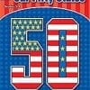 A book cover with the number 5 0 in front of an american flag.