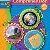 A book cover with three circles and the words " grade 5 comprehension ".