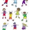 A bunch of kids that are standing up