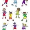 A bunch of kids that are standing up