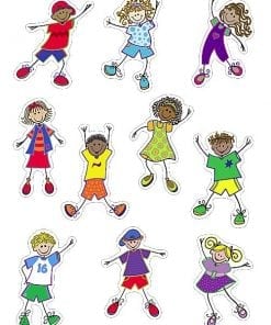 A bunch of kids that are standing up