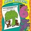 A book cover with mazes and pictures of animals.