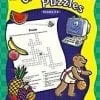 A book with crossword puzzles and pictures of fruits.