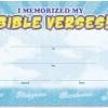 A certificate of appreciation for the bible verses.