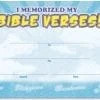 A certificate of appreciation for the bible verses.