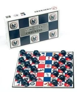 A board game with checkers and chess pieces.